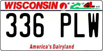 WI license plate 336PLW