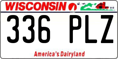 WI license plate 336PLZ