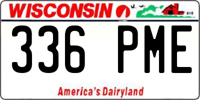 WI license plate 336PME