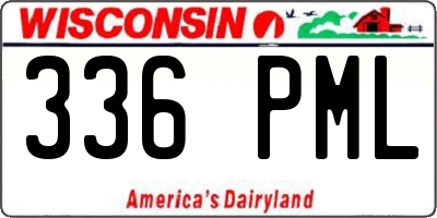WI license plate 336PML