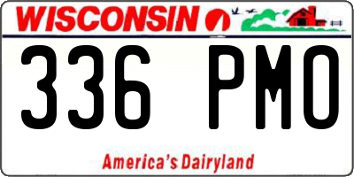 WI license plate 336PMO
