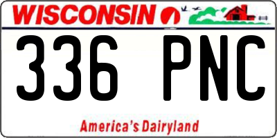 WI license plate 336PNC