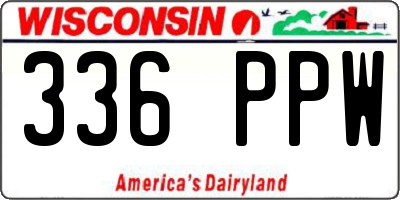 WI license plate 336PPW
