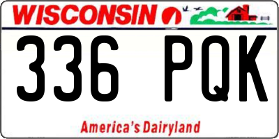 WI license plate 336PQK