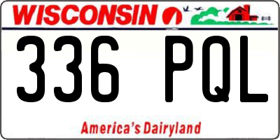 WI license plate 336PQL
