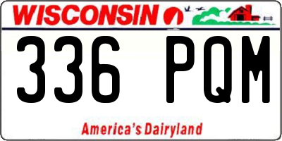 WI license plate 336PQM
