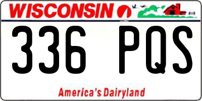 WI license plate 336PQS