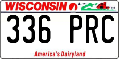 WI license plate 336PRC