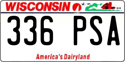 WI license plate 336PSA