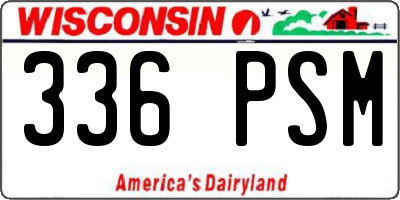 WI license plate 336PSM