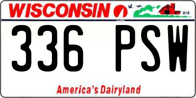 WI license plate 336PSW