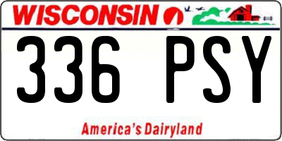 WI license plate 336PSY