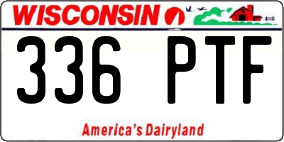 WI license plate 336PTF