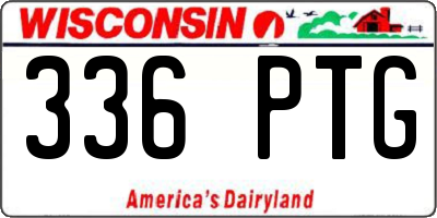 WI license plate 336PTG