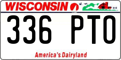 WI license plate 336PTO