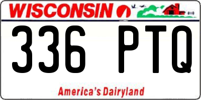 WI license plate 336PTQ