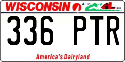 WI license plate 336PTR