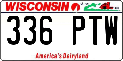 WI license plate 336PTW