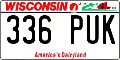 WI license plate 336PUK