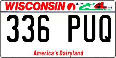 WI license plate 336PUQ