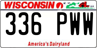 WI license plate 336PWW