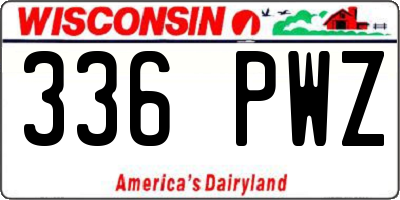 WI license plate 336PWZ