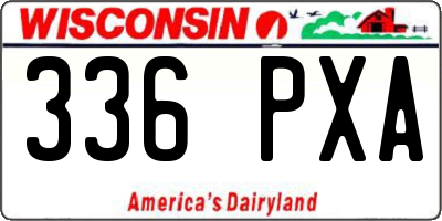WI license plate 336PXA