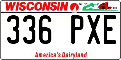 WI license plate 336PXE