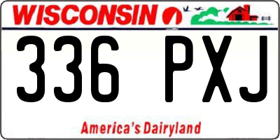 WI license plate 336PXJ