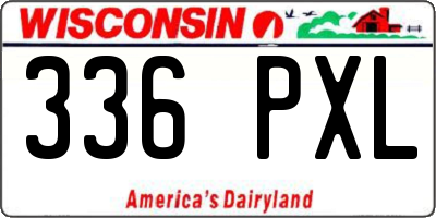 WI license plate 336PXL