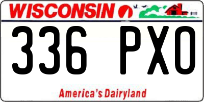WI license plate 336PXO