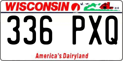 WI license plate 336PXQ