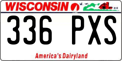 WI license plate 336PXS