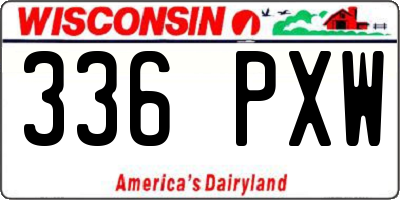 WI license plate 336PXW