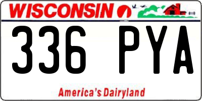 WI license plate 336PYA