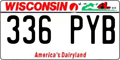 WI license plate 336PYB