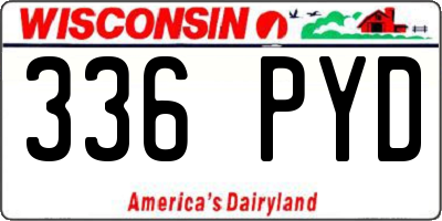 WI license plate 336PYD