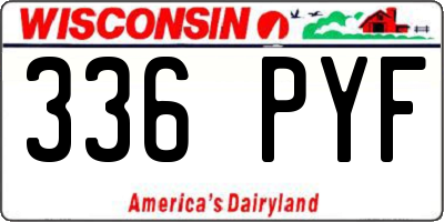 WI license plate 336PYF