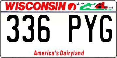 WI license plate 336PYG