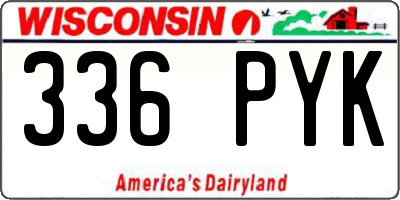 WI license plate 336PYK