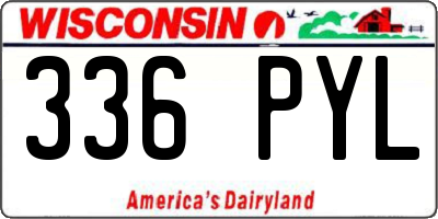 WI license plate 336PYL