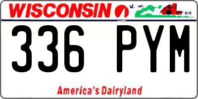 WI license plate 336PYM