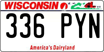 WI license plate 336PYN