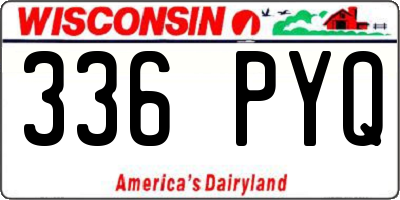 WI license plate 336PYQ