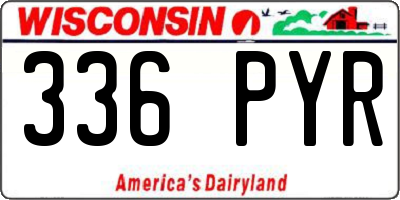 WI license plate 336PYR