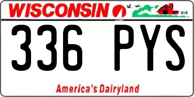 WI license plate 336PYS