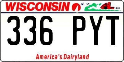 WI license plate 336PYT