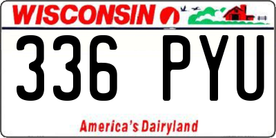 WI license plate 336PYU