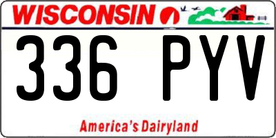 WI license plate 336PYV