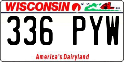 WI license plate 336PYW
